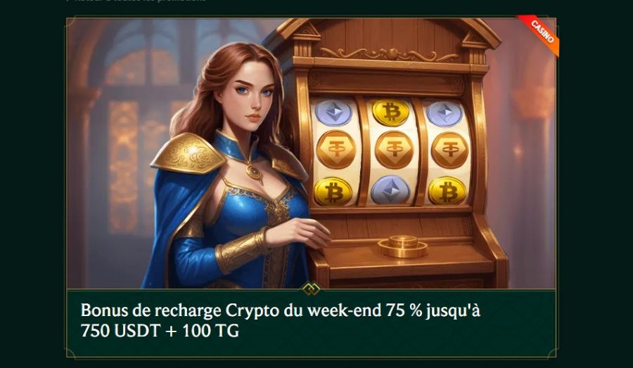 Bonus recharge crypto du week-end Casinia Casino
