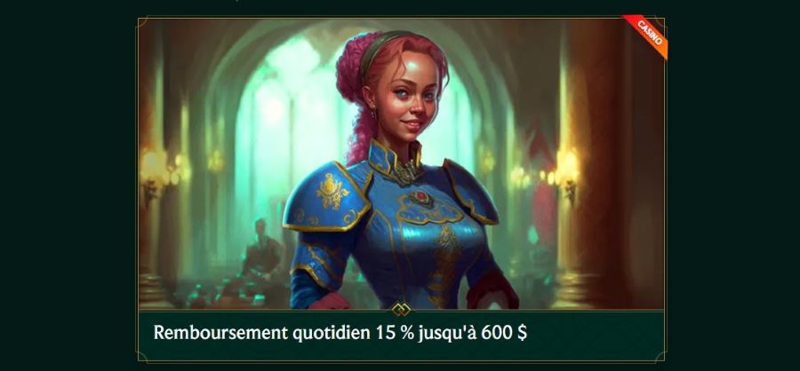 Cashback quotidien de Casinia Casino