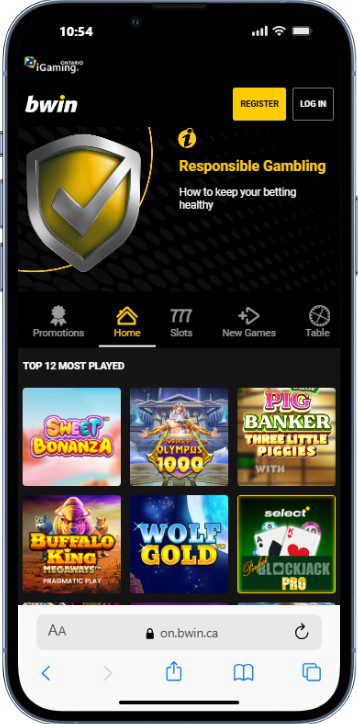 Version mobile de Bwin Casino