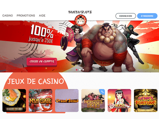 Les offres de bienvenue sur Banzai Slots