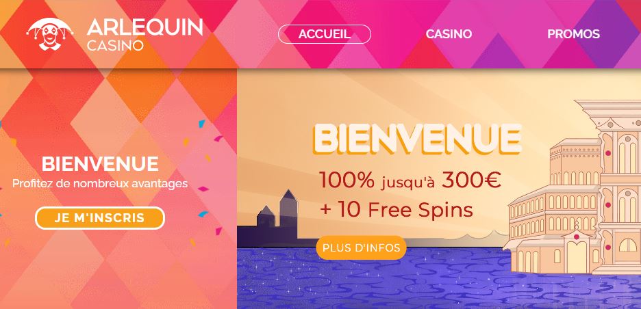 Découvrez les bonus de bienvenue d’Arlequin Casino