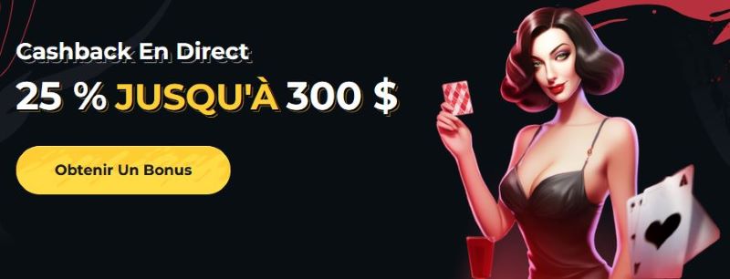 Offre de cashback sur live casino sur Boomerang Casino