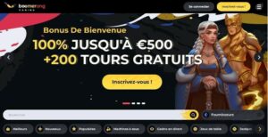 Boomerang casino bonus : 500€ + 200 Free Spins