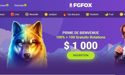 Un bonus de 1 000€ vous attend sur FGFOX Casino