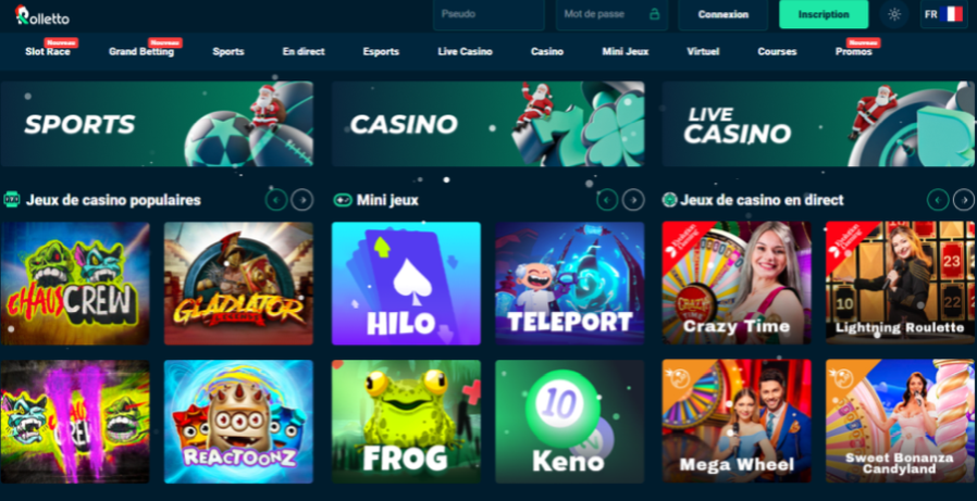 rolletto casino jeux