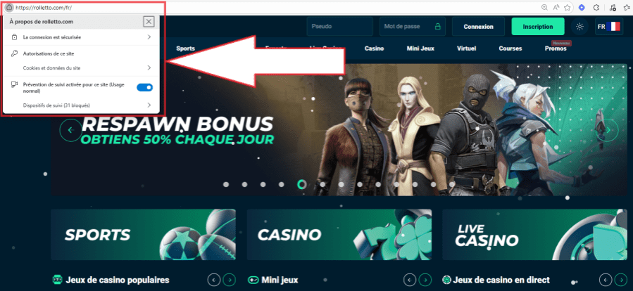 rolletto casino securite