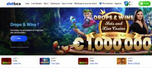 Une page d'accueil intuitive sur le casino Slottica