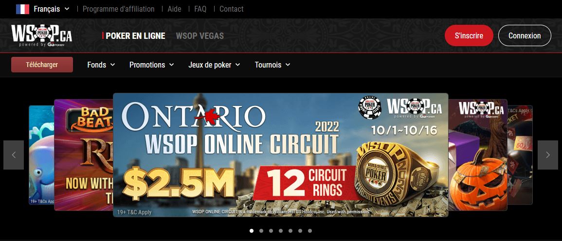WSOP.ca : le nouveau site de poker en ligne en Ontario
