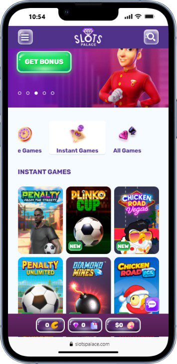 Version mobile Slots Palace Casino