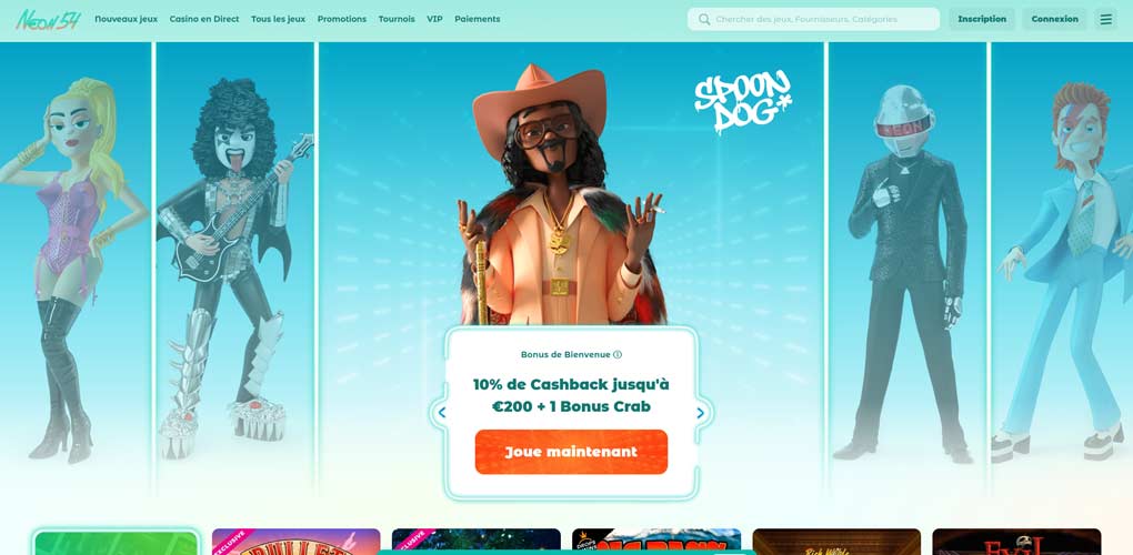 Le meilleur du live casino sur Neon54