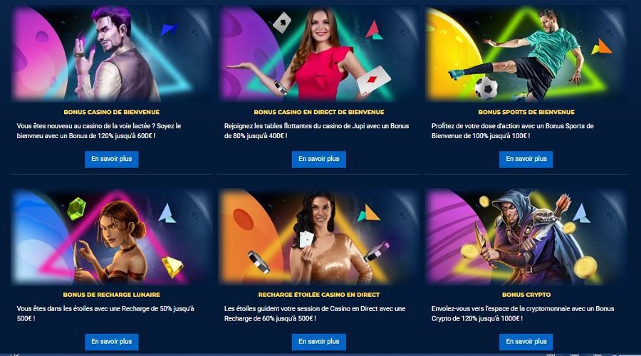 Choisissez votre bonus sur Jupi Casino