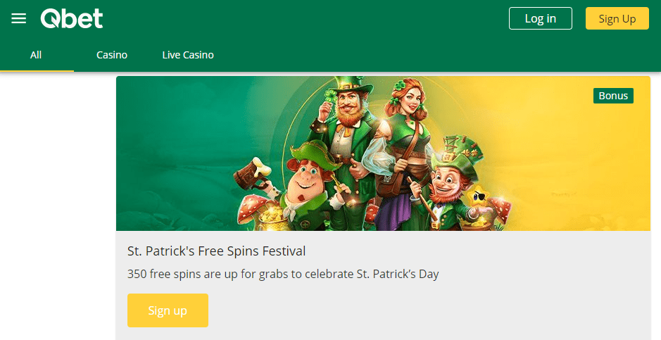 Free Spins à volonté sur Qbet casino à l’occasion de la Saint Patrick