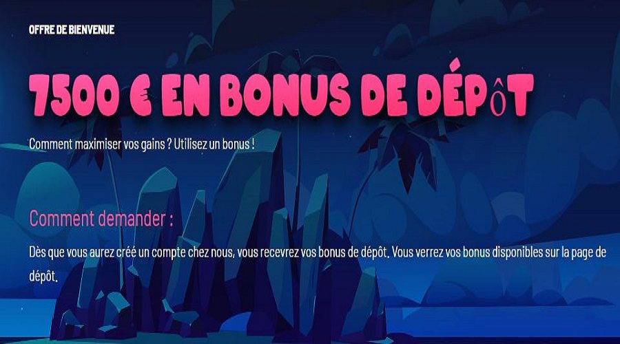 Jouez avec 7 500€ de bonus de bienvenue sur Seven Casino