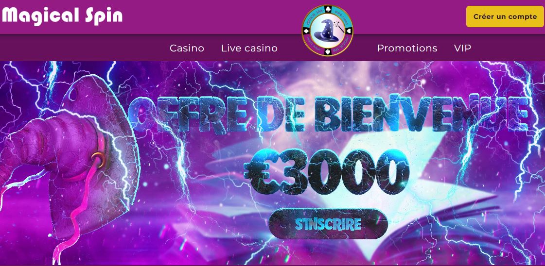 Jouer avec 3 000€ de bonus sur Magical Spin