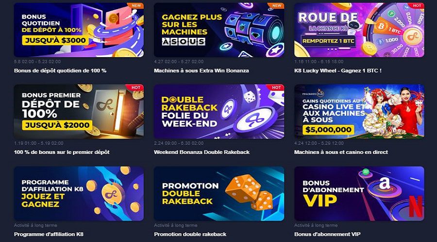 K8 : un nouveau casino à tester absolument