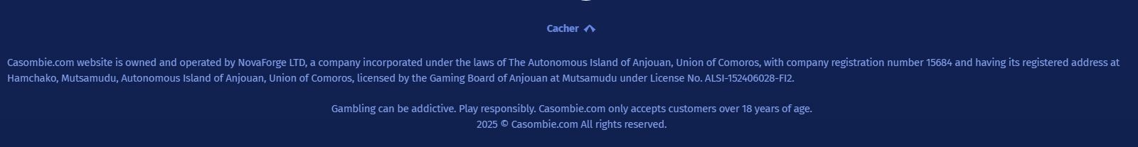 Licence Casombie Casino