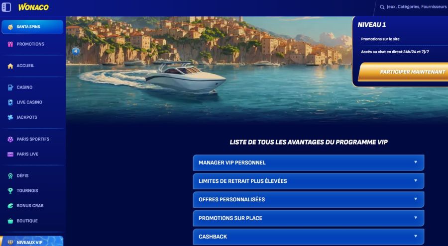 wonaco casino programme vip