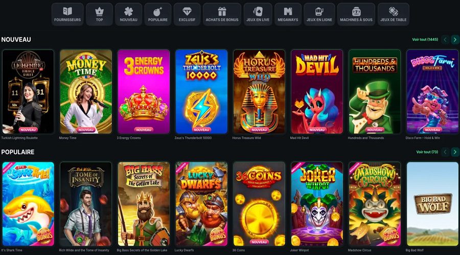 Kinbet Casino Jeux lobby