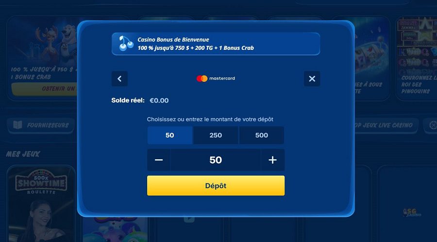 Dépôt SG Casino