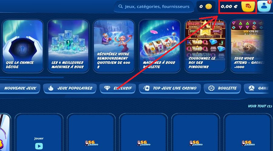 Dépôt SG Casino