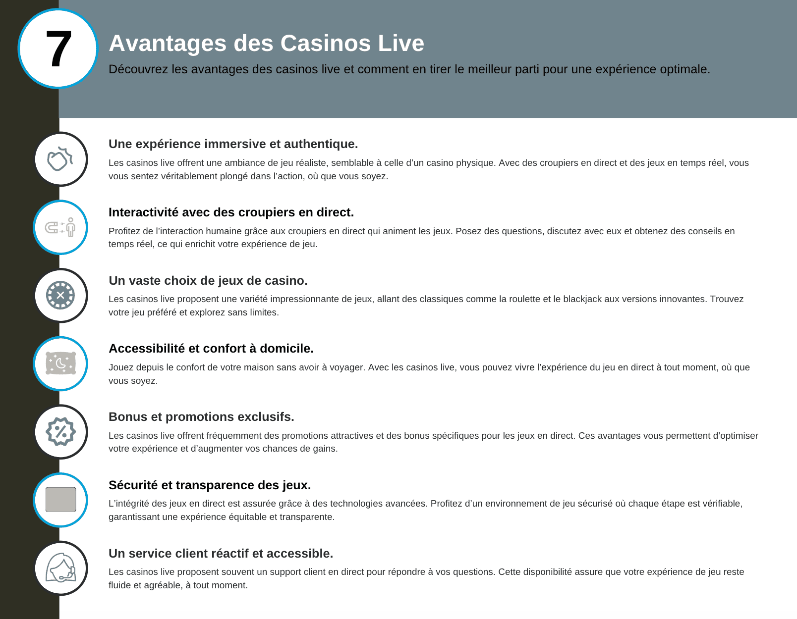 avantages casino live