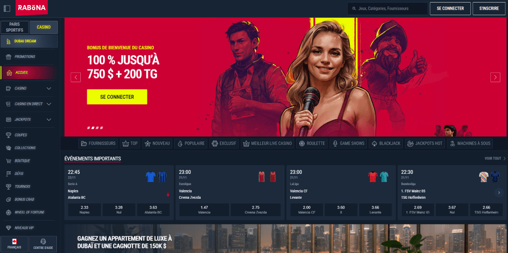 rabona casino retrait instantané