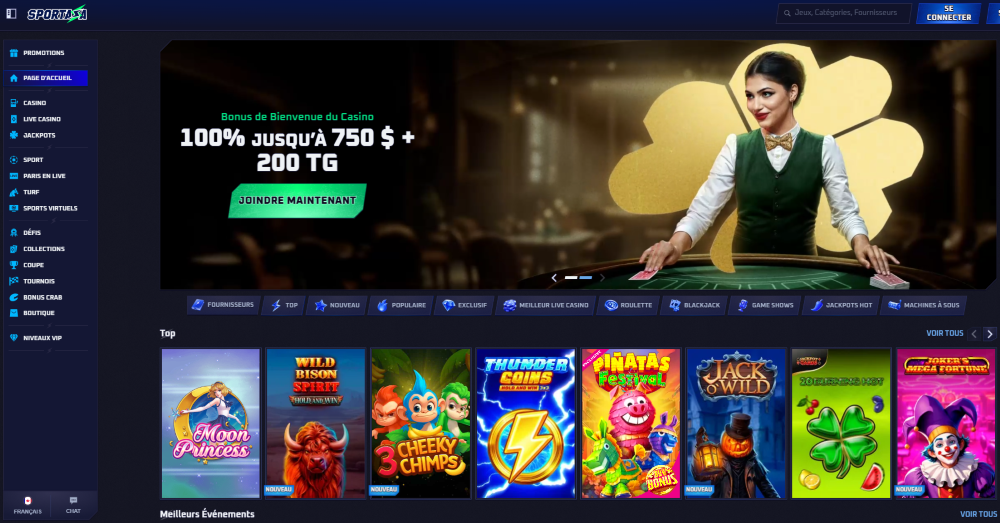 sportaza casino retrait instantané