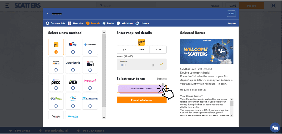 activate bonus Quebec online casino