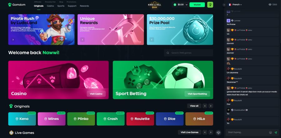 Gamdom Online Casino PayPal in Quebec