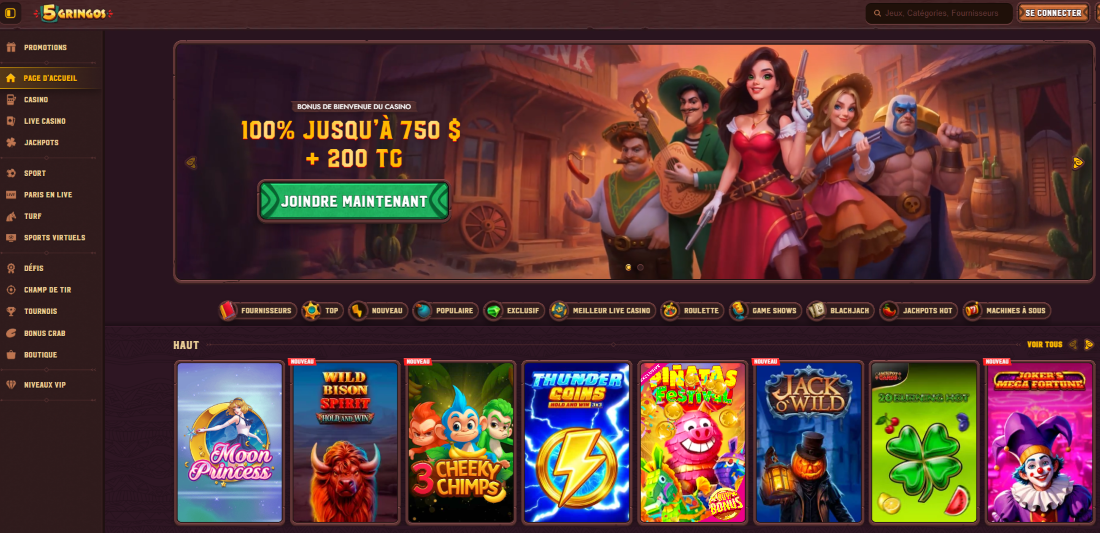 5gringos casino bonus de bienvenue