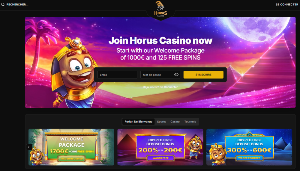 horus casino bonus de bienvenue