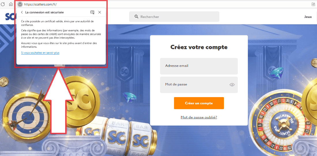 Scatters casino SSL encryption
