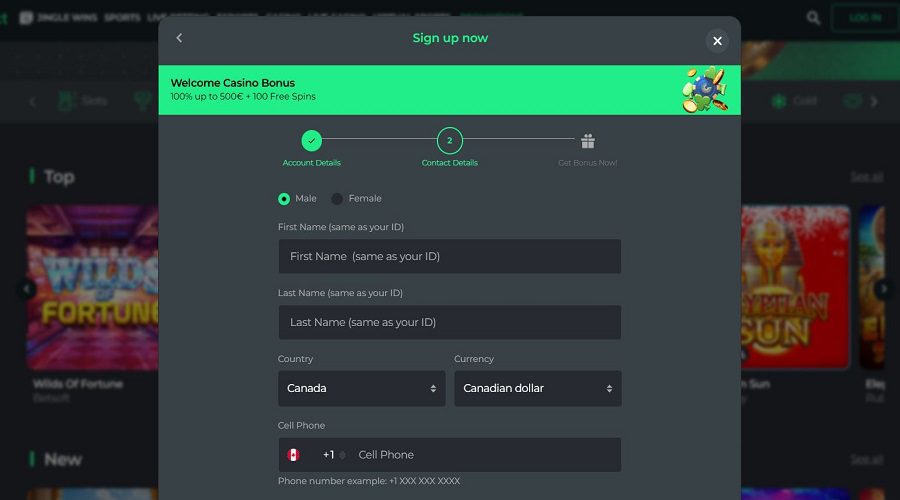 Inscription Betcollect