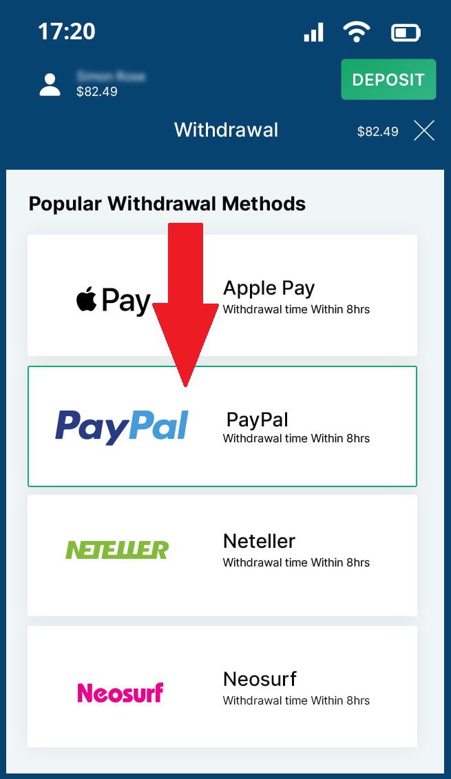 Choose PayPal