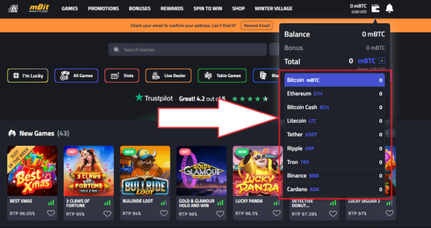 casino crypto choix cryptomonnaie