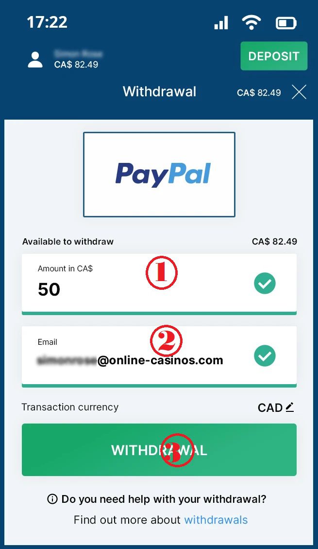 Enter amount and validate PayPal payment