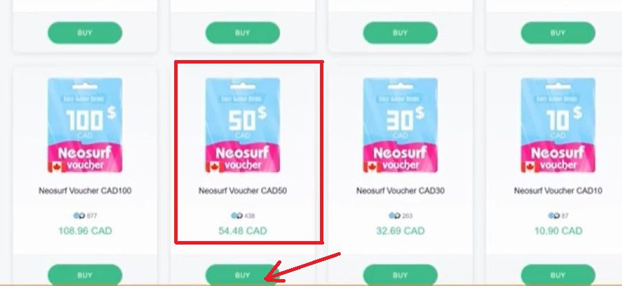 Buy Neosurf voucher code online Canada