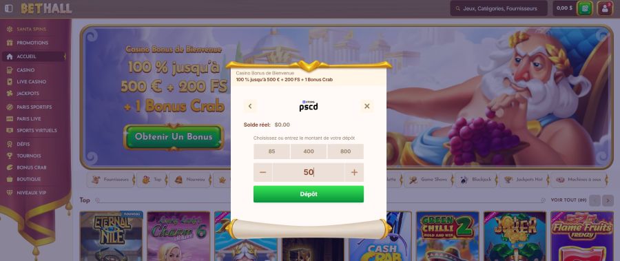 Dépôt paysafecard_Bethall Casino_2_Ok
