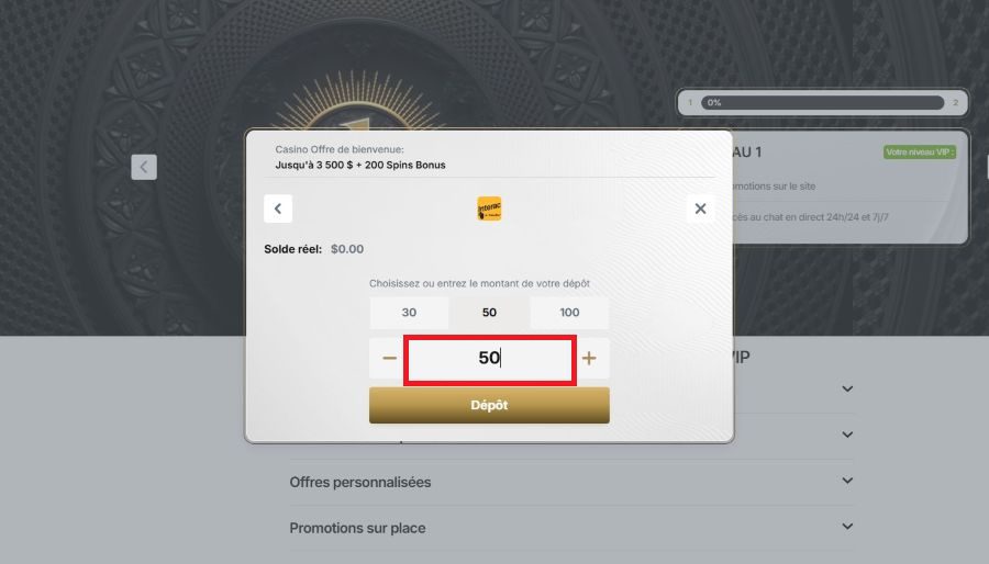 Montant dépôts Tooniebet Casino