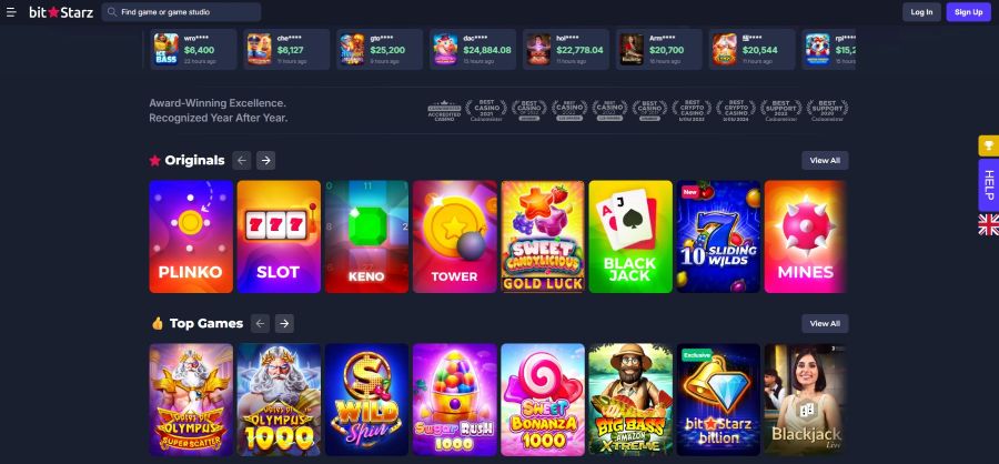 BitStarz Casino homepage