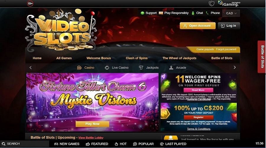 Videoslots $10 deposit casino Canada lobby preview