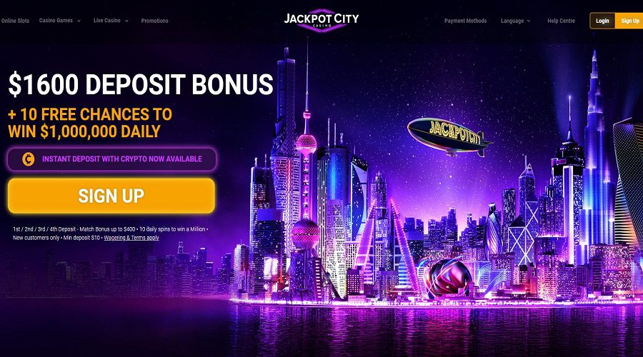 Jackpot City 10 dollar deposit casino Canada lobby preview