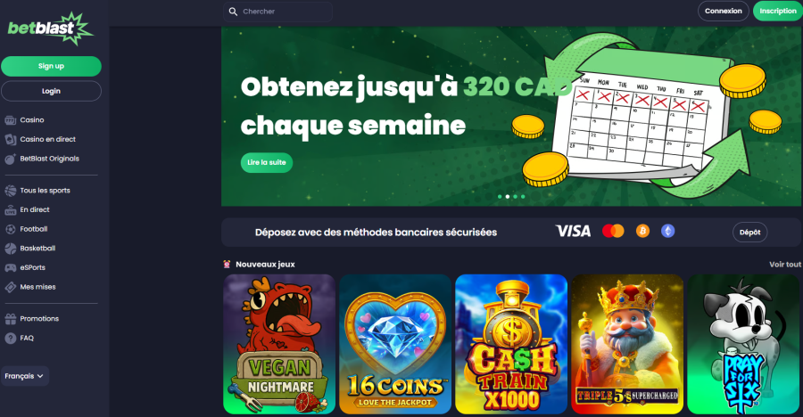 betblast casino lobby