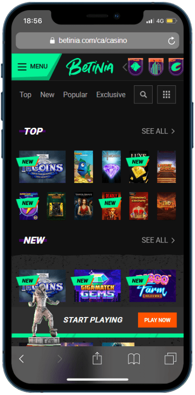 betinia casino mobile