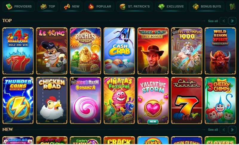 Lobby des jeux sur le casino en ligne Fatboss