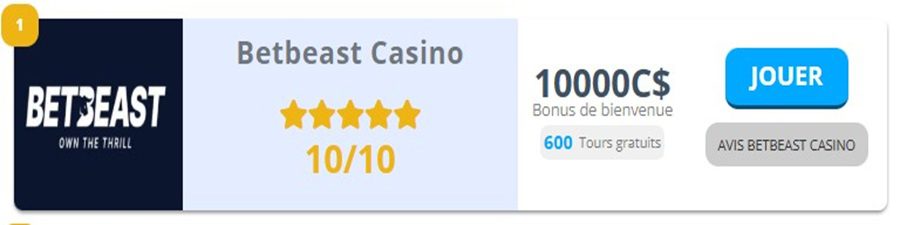 Betbeast Casino bannière