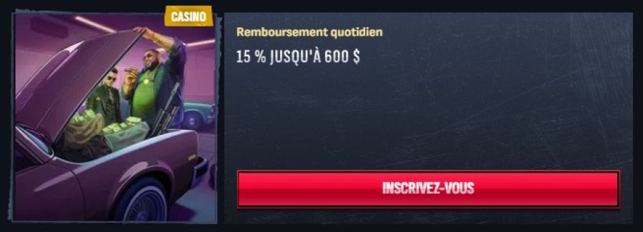 Cashback quotidien Mafia Casino