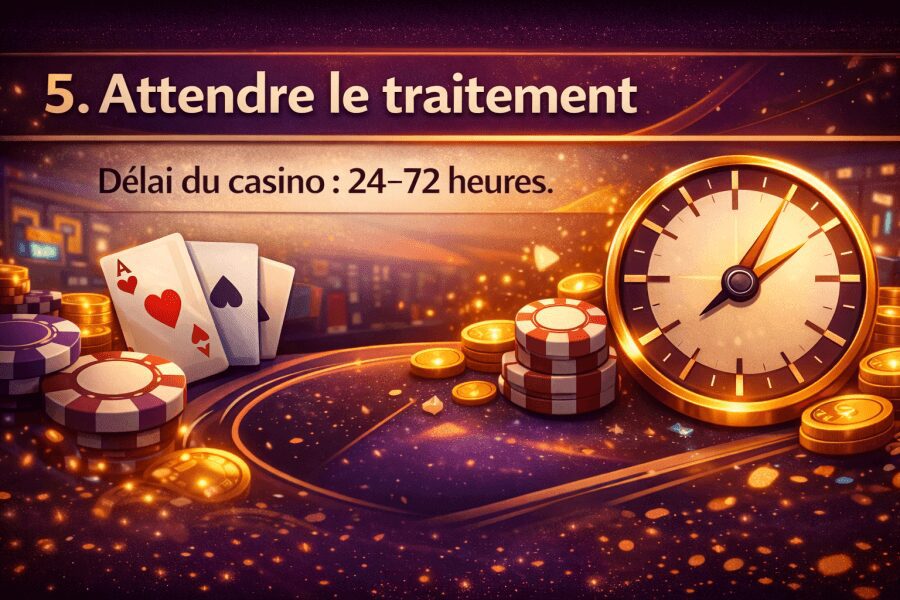 retrait casinos en argent réel étape 5