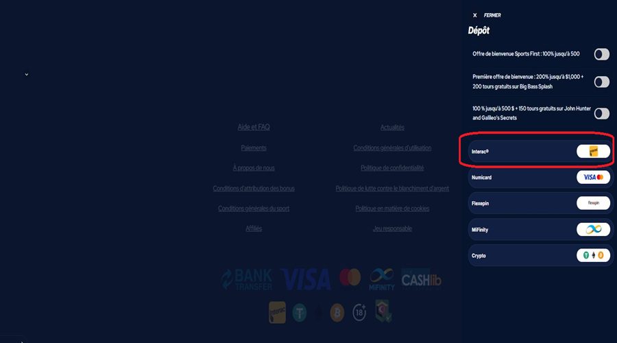 Méthodes de paiement Betbeast Casino