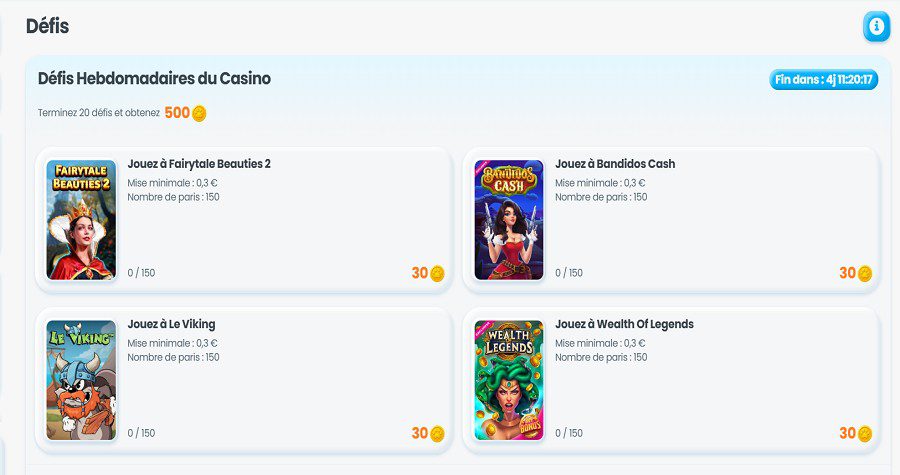 Défis Cazimbo Casino